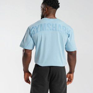 Gymshark Mens POWER WASHED T-SHIRT Ozone Blue XL